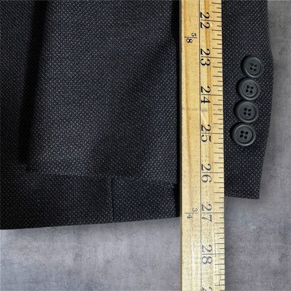 NORDSTROM Mens Blazer Sport Coat Two Button Jacket 48R WOOL Charcoal Gray - Picture 8 of 12